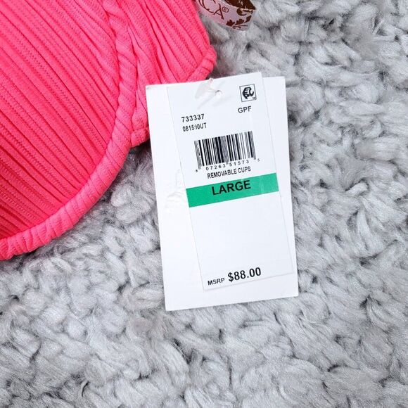 Becca By Rebecca Virtue Moon Ridge Underwire Swim Bikini Top Size Large Pink - Picture 4 of 8